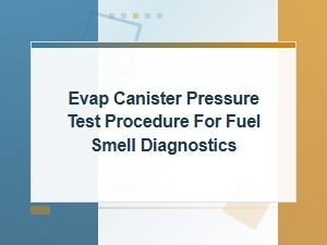 Diagnosing Fuel Smell Through Evap Canister Pressure Testing