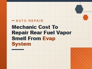Rear Fuel Vapor Smell: Evap System Repair Costs